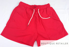 Mens Board Shorts - Plain Quick Dry Boardies for Surf/Beach/Swim - Red