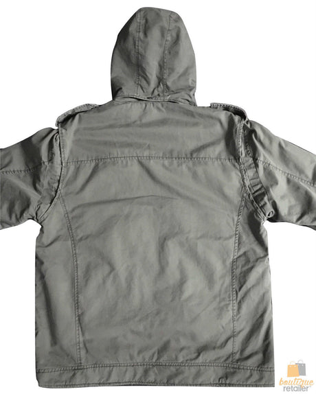 MENS PLUS SIZE JACKET King Extra Big & Tall Hood Coat 100% COTTON MJ8625BT Warm - Olive