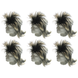 6x Mens Black/Blonde Long Spiky Mullet Wig Bulk Pack - Bogan/Punk Rock Costume for 80s Party
