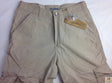 Mens 3/4 Long Cotton Cargo Shorts - Army/Military Summer Combat - Beige/Khaki