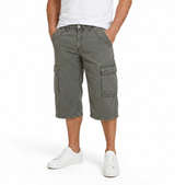 Mens 3/4 Long Cotton Cargo Shorts - Olive (Army/Military Summer Combat)