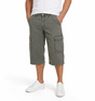 Mens 3/4 Long Cotton Cargo Shorts - Olive (Army/Military Summer Combat)