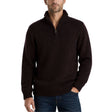 Mens Knit Half Zip Pullover Jumper - Burgundy (Stretch Winter Sweater)