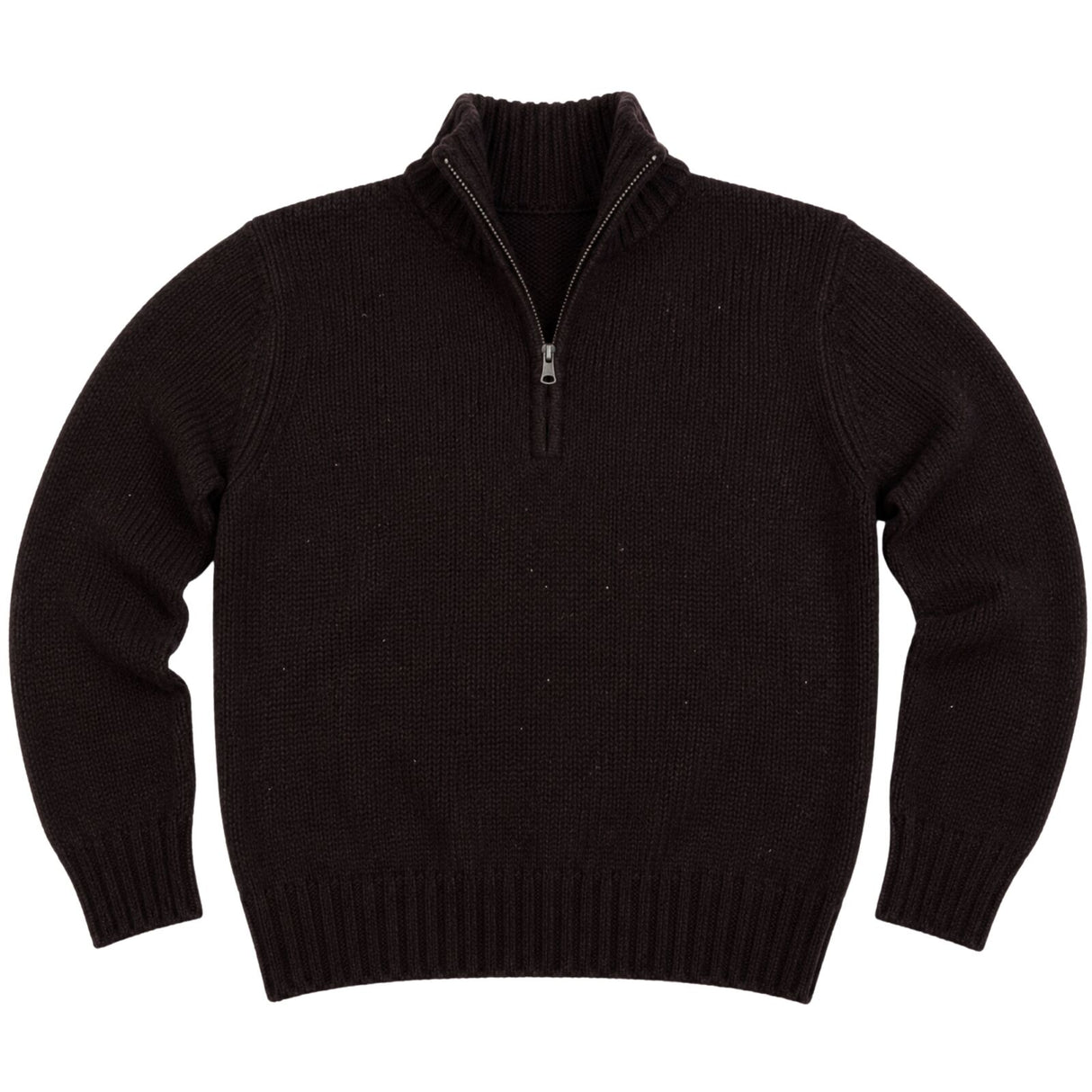 Mens Knit Half Zip Pullover Jumper - Burgundy (Stretch Winter Sweater)