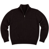 Mens Knit Half Zip Pullover Jumper - Burgundy (Stretch Winter Sweater)