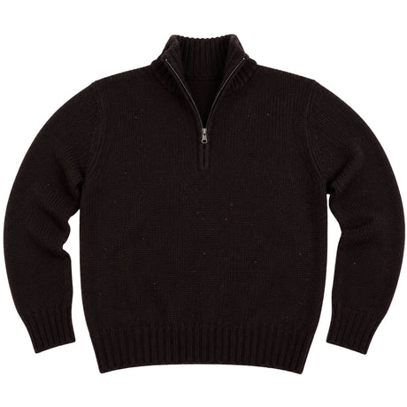 Mens Knit Half Zip Pullover Jumper - Burgundy (Stretch Winter Sweater)