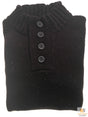 Mens Knit Pullover Jumper - Warm Casual Stretch Sweater for Winter - 4 Button Mulberry 94 (KW16)