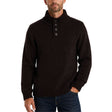 Mens Knit 4-Button Pullover Jumper -Mulberry (Stretch Winter Sweater)