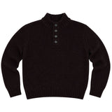 Mens Knit 4-Button Pullover Jumper -Mulberry (Stretch Winter Sweater)