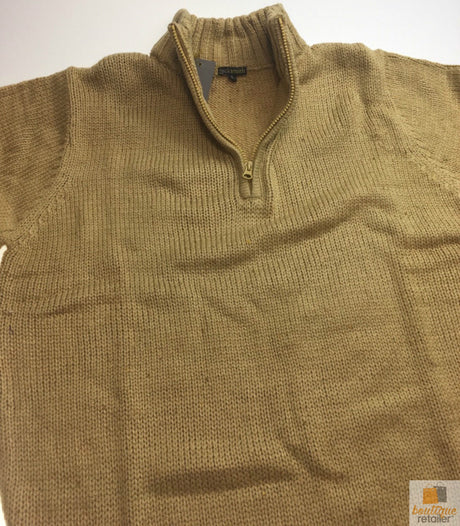 Mens Knit Jumper Pullover Sweater Knitted Casual Stretch Warm Winter - Half Zip Maize 17 (KW14)