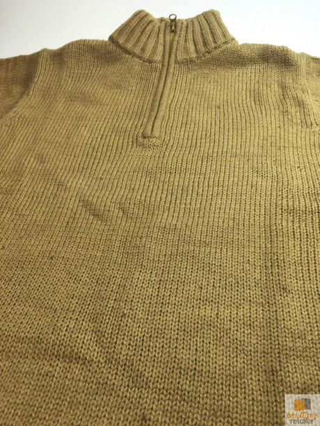 Mens Knit Jumper Pullover Sweater Knitted Casual Stretch Warm Winter - Half Zip Burgundy 97 (KW14)