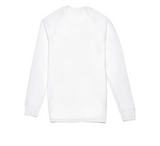 Thermo Fleece Mens Thermal Long Sleeve Top Baselayer Cotton Blend Shirt - White
