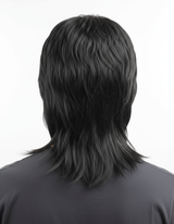 MULLET WIG 80s Fancy Dress Mens Party Costume Rock Bogan Accessory Punk 70s 90s - Black
