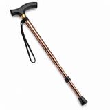 Adjustable Metal WALKING STICK Travel Cane Folding Pole Compact Retractable Hike - Bronze