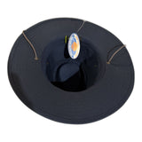Mens Showerproof Wide Brim Outback Hat with Chin Cord - Navy