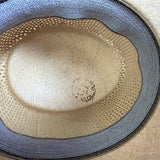 Premium Ecuadorian Vented Panama Straw Fedora Hat - Natural & Black (Made in USA) One Size