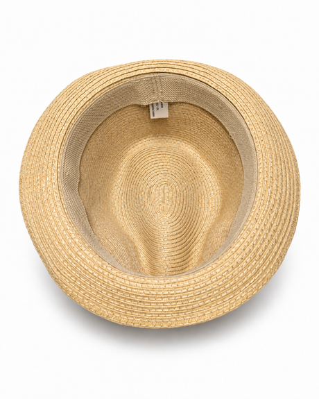 Crushable Paper Straw Trilby Hat - Natural