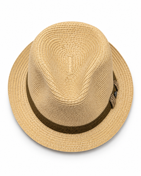 Crushable Paper Straw Trilby Hat - Natural