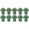 10x Mens Plain Short Sleeve Polo Shirt Bulk Pack - Apple Green (Pique Knit UPF Casual T-Shirt)