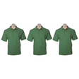 3x Mens Plain Short Sleeve Polo Shirt Pack - Apple Green (Pique Knit UPF Casual T-Shirt)