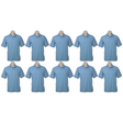 10x Mens Plain Short Sleeve Polo Shirt Bulk Pack - Sky Blue (Pique Knit Casual T-Shirt)
