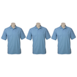 3x Mens Plain Short Sleeve Polo Shirt Pack - Sky Blue (Pique Knit Casual T-Shirt)