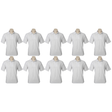 10x Mens Plain Short Sleeve Polo Shirt Bulk Pack - Snow Marle Grey (Pique Knit UPF)