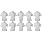10x Mens Plain Short Sleeve Polo Shirt Bulk Pack - Snow Marle Grey (Pique Knit UPF)