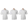 3x Mens Plain Short Sleeve Polo Shirt Pack - White - Medium (Pique Knit UPF Casual T-Shirt)