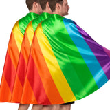 3x Adult Rainbow Cape Bulk - Deluxe Gay Pride Costume/LGBT Fancy Dress Party