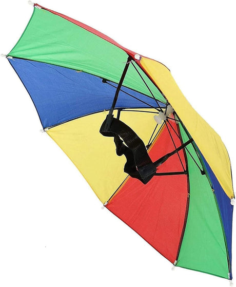 6x Rainbow Umbrella Hat Bulk Pack - Novelty Rain/Beach/Sun Cap (Costume/Outdoor Accessory)