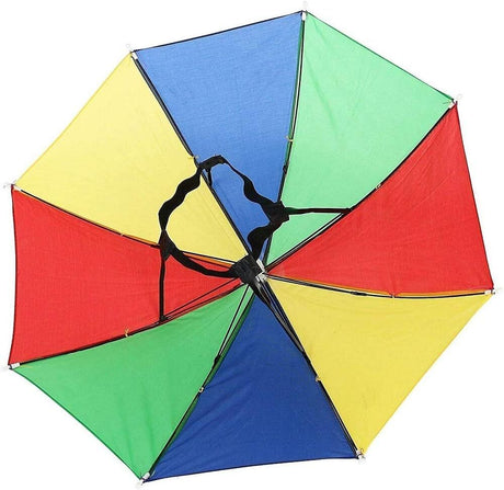 6x Rainbow Umbrella Hat Bulk Pack - Novelty Rain/Beach/Sun Cap (Costume/Outdoor Accessory)