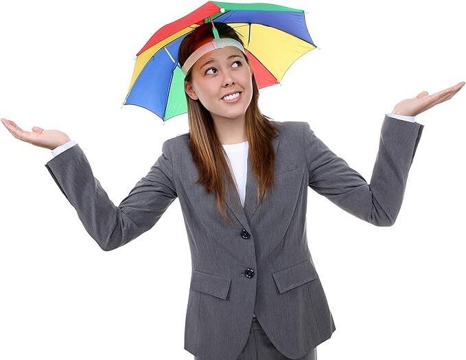 Rainbow Umbrella Hat - Novelty Rain/Beach/Sun Cap (Costume/Outdoor Accessory)