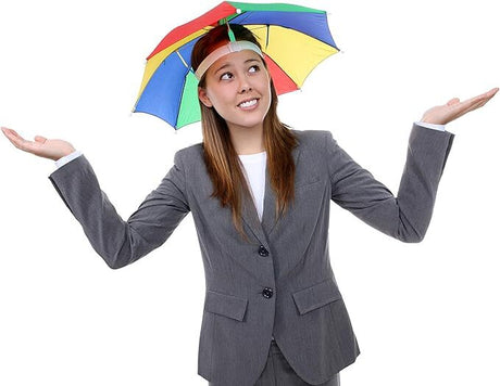 6x Rainbow Umbrella Hat Bulk Pack - Novelty Rain/Beach/Sun Cap (Costume/Outdoor Accessory)