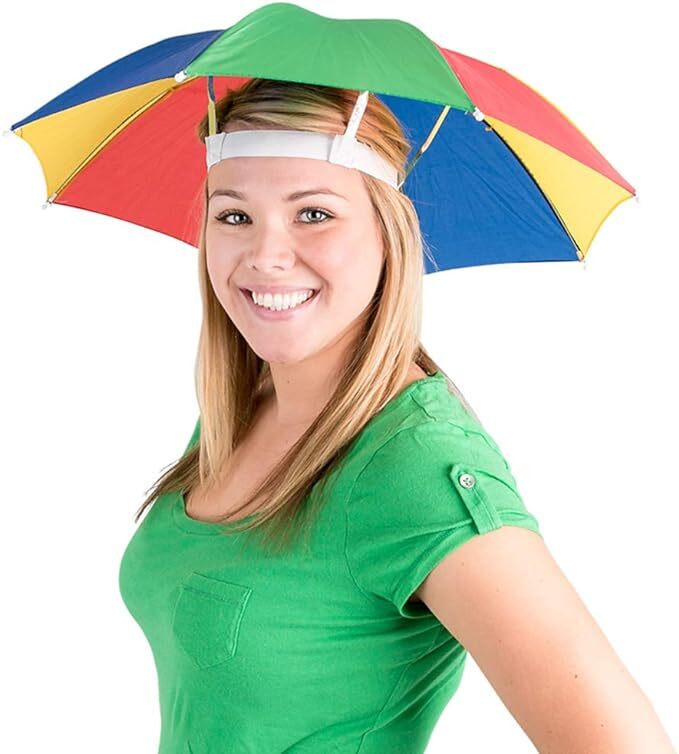 Rainbow Umbrella Hat - Novelty Rain/Beach/Sun Cap (Costume/Outdoor Accessory)