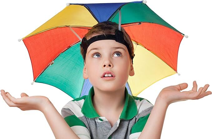 Rainbow Umbrella Hat - Novelty Rain/Beach/Sun Cap (Costume/Outdoor Accessory)
