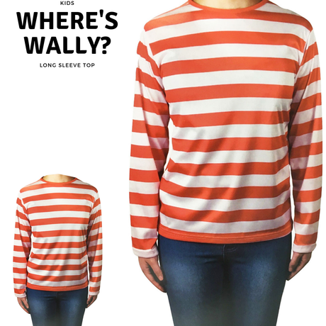 4x Kids Red & White Striped Top Costume Bulk Pack - Storybook Character (Book Week & Halloween Fancy Dress)