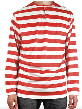 ADULTS Book Week Red and White Striped Top Shirt Costume Party Dress Up