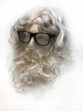 3-in-1 White Santa Wig, Beard & Glasses Set - Father Christmas Costume (Xmas Party)