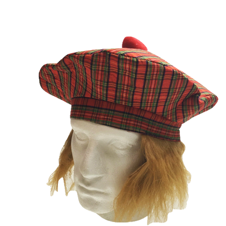 6x Scottish Tam O'Shanter Hat Bulk Pack - Tartan Costume (Halloween & Fancy Dress)