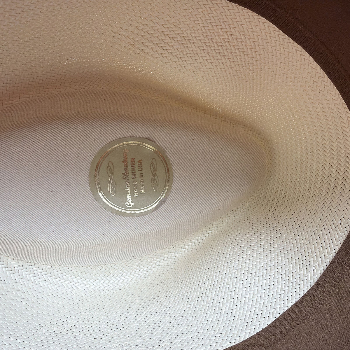 Hand-Woven Genuine Shantung Straw Fedora Hat - Ivory (Made in USA)