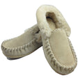 Sheepskin Merino Wool Moccasins - Beige/Sand (Slip On Closed Slippers for Winter)