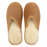 100% Sheepskin Wool Unisex Chestnut Slippers (Slip On Winter UGG Scuffs)