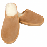 100% Sheepskin Wool Unisex Chestnut Slippers (Slip On Winter UGG Scuffs)