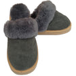 100% Sheepskin Wool Womens Grey Slippers (Slip On Winter UGG Scuffs)