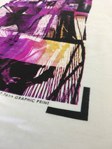 100% Cotton Print Design Slim Fit T-Shirt - White (Basic Tee Top)