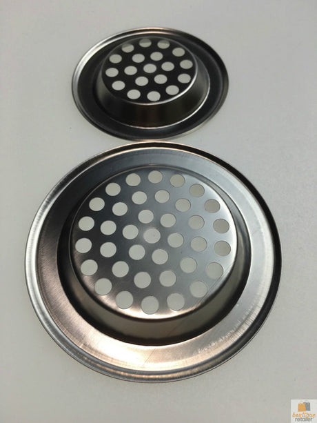 2x Stainless Steel Sink Strainers 75mm/60mm - Kitchen/Laundry/Bathroom Drain