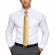 Mens Gold Skinny Tie - Plain Polyester Skim Necktie (Formal/Wedding/Party)