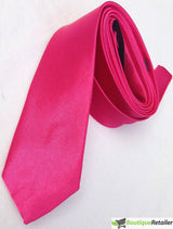 Mens SKINNY TIE Plain Wedding Slim Necktie Formal Casual Narrow Party - Navy Blue