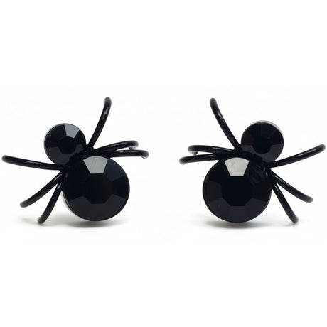 1 Pair SPIDER EARRINGS Halloween Fashion Ear Studs Scary Steel Piercing